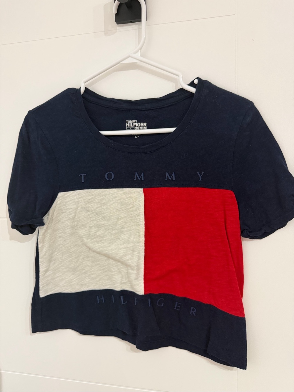 Tommy Hilfiger Denim Navy Tee with White Logo